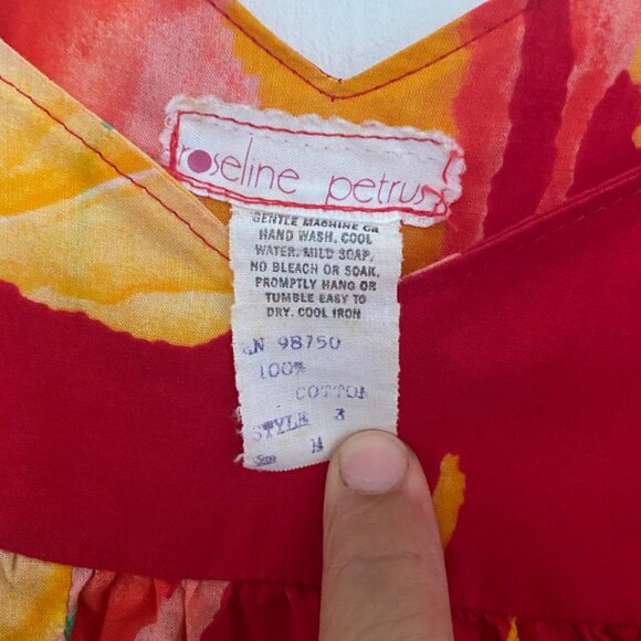 NWT Vintage Roseline Petrus Summer Muumuu Puff Sleeves Hawaiian Dress Size S - Picture 4 of 6